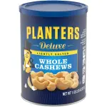 Planters Deluxe Whole Cashews Lightly Salted | Premium Roasted Cashew Nuts