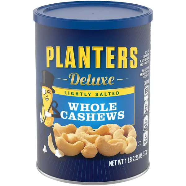 Planters Deluxe Whole Cashews Lightly Salted | Premium Roasted Cashew Nuts